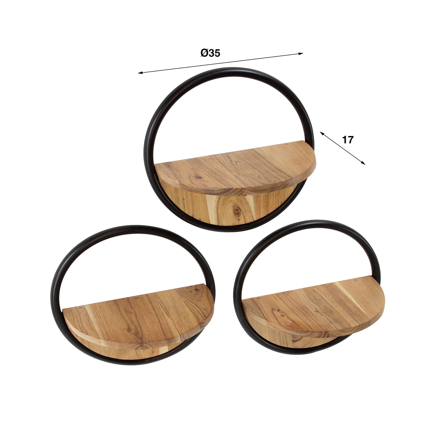Kavro Grid Wall Shelves | Set of 3