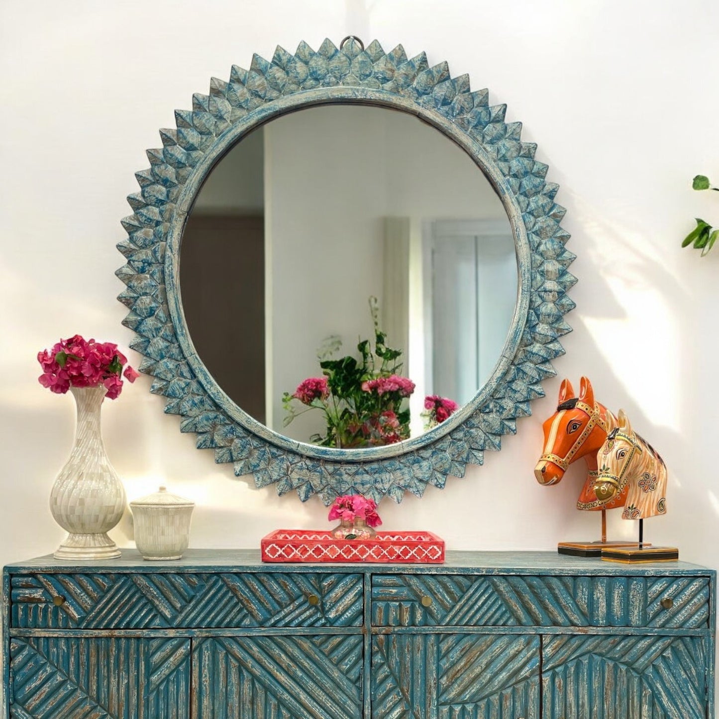 long mirror big wooden indian mirror large floor mirror rustic bathroom mirrors luxury wall vanity mirrors jharokha mirror big mirror for wall antique wood mirrors vintage wood wall mirror farmhouse mirror full length wall mirror vintage floor mirror antique jharokha mirror entryway mirror carved Indian mirror rustic mirror frame vintage wall decor living room bedroom,vintage wall decor above bed,couch,around tv antique farmhouse bedroom wall decor, entryways "Hand-carved wooden round wall mirror featuring