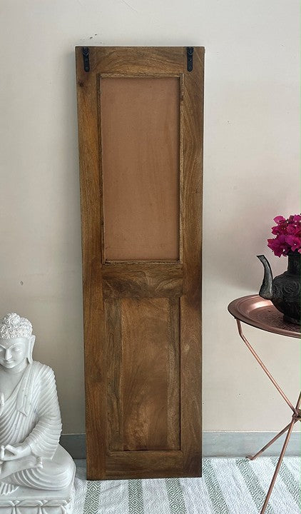 Beautiful large vintage mirror encased in a jharokha mirror frame, combining classic Indian craftsmanship with modern retro wall art appeal