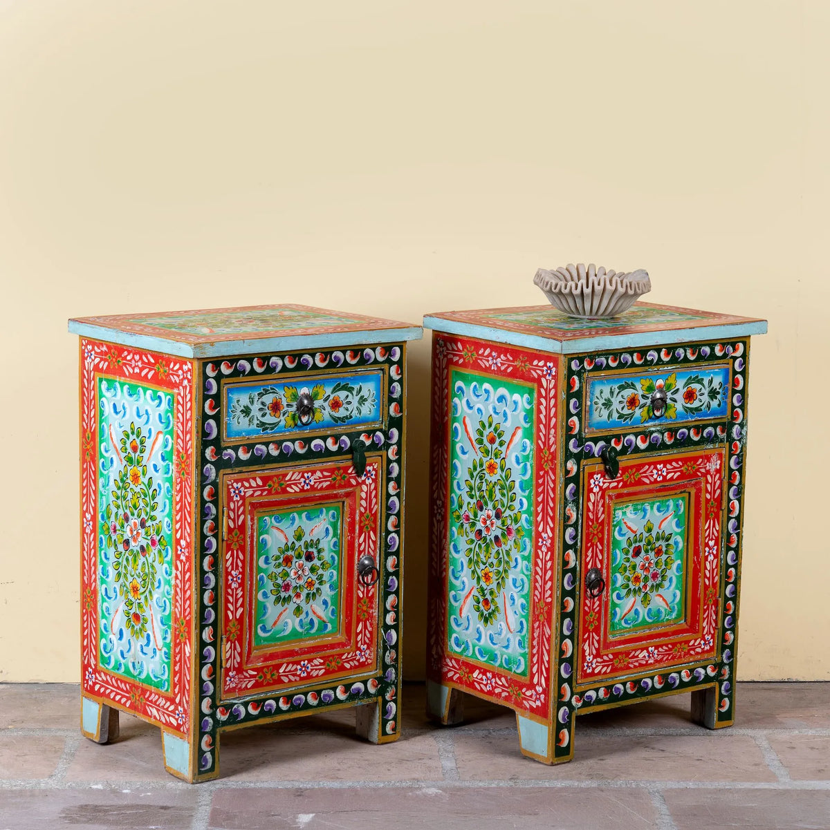 bedside table,
bedroom,
nightstand,
vintage bedside table,
rattan bedside table,
antique home decor,
bedroom furniture,
bedroom sets,
white nightstand,