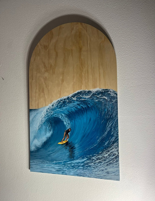 "WAVE RIDER"  WOOD PAINTING