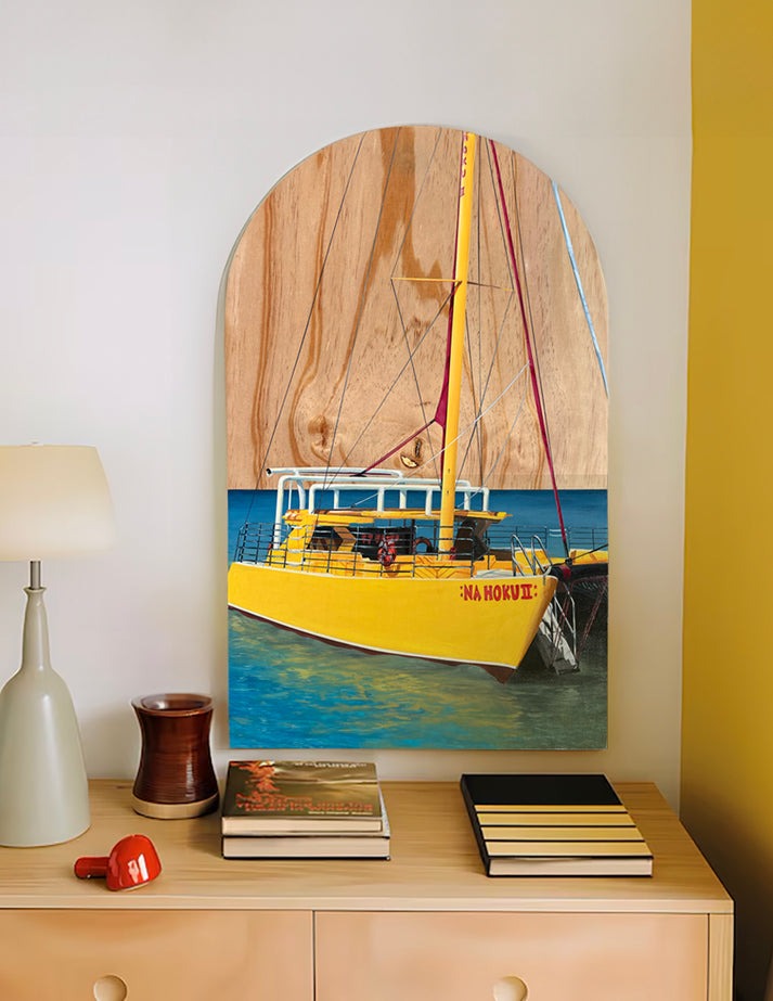 "YELLOW DRIFT" WOOD PAINTING