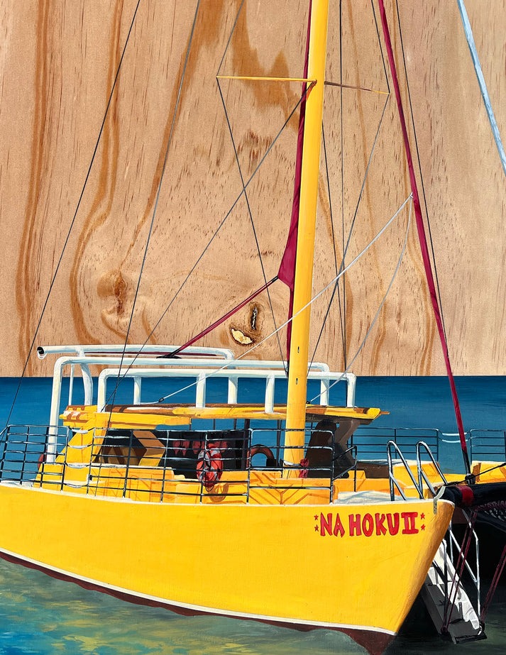 "YELLOW DRIFT" WOOD PAINTING