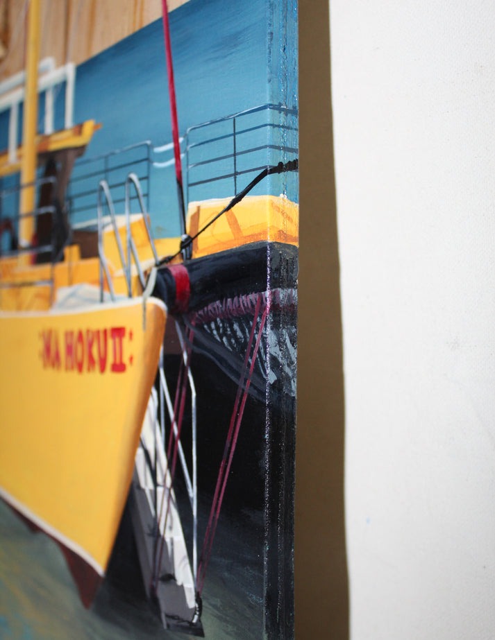 "YELLOW DRIFT" WOOD PAINTING