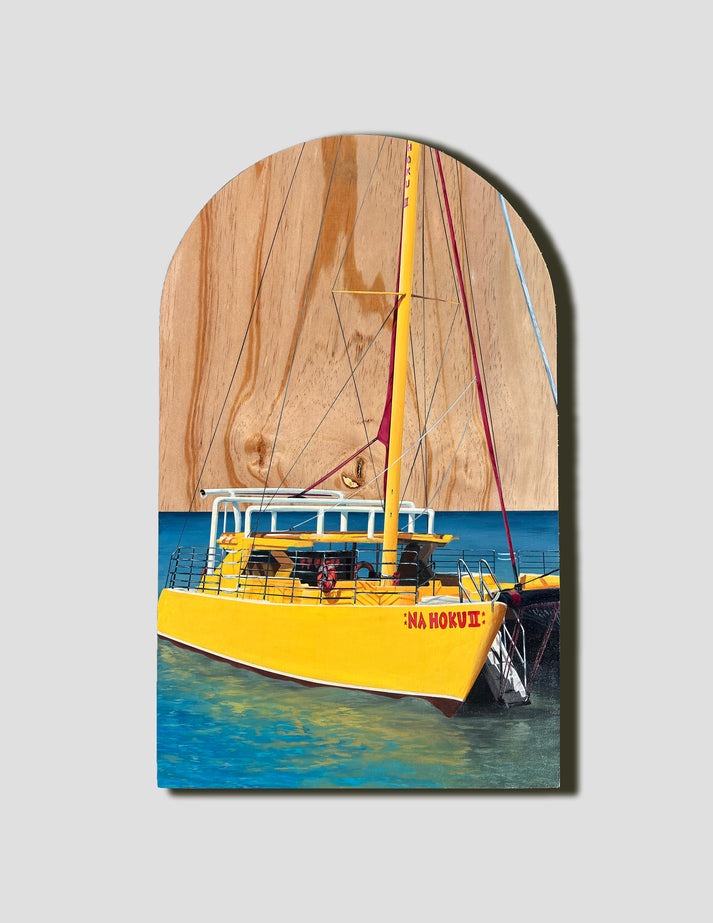 "YELLOW DRIFT" WOOD PAINTING