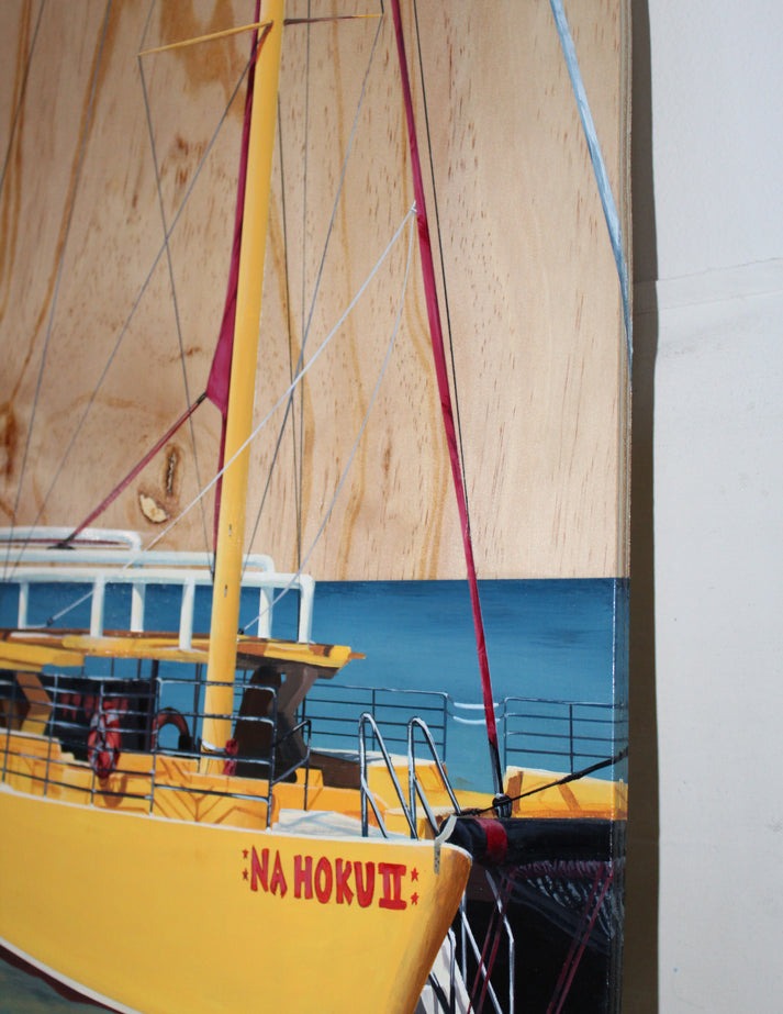 "YELLOW DRIFT" WOOD PAINTING