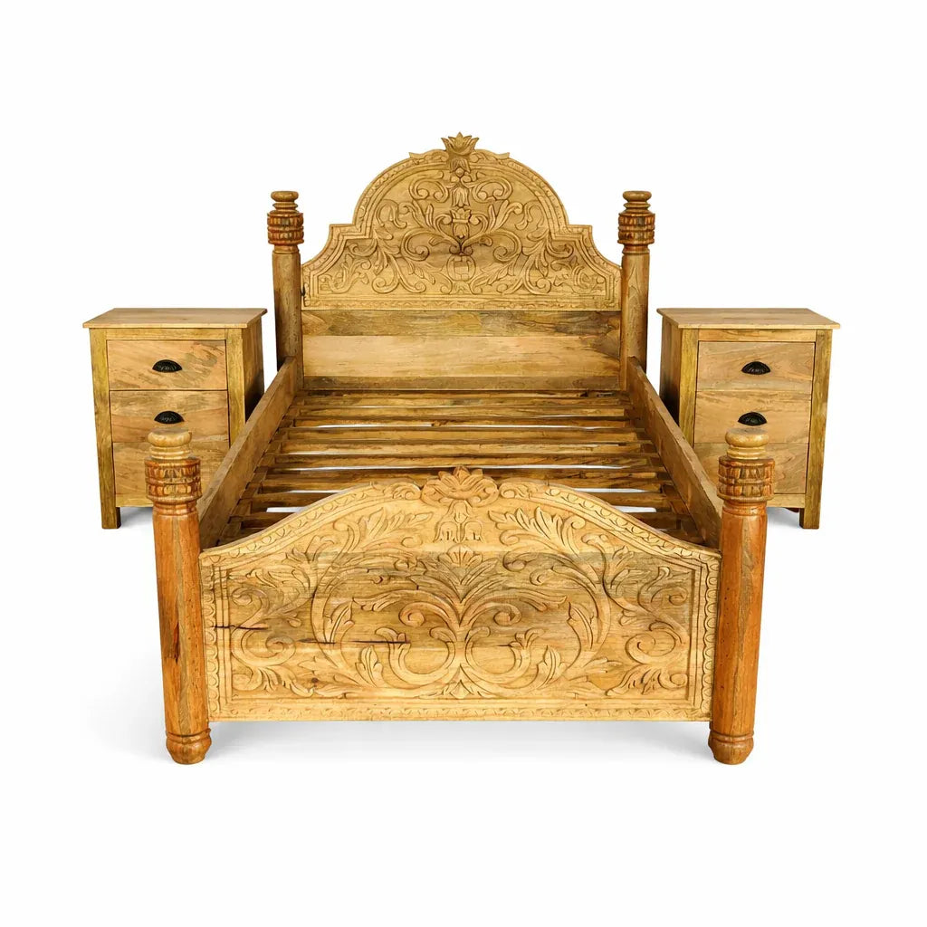 vintage king bed,
solid wood bed,
heritage bed,
rattan bed,
queen solid wood bed,
bedroom furniture,
carved bed,
antique bedroom,