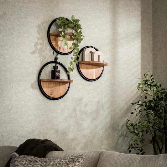 Kavro Grid Wall Shelves | Set of 3