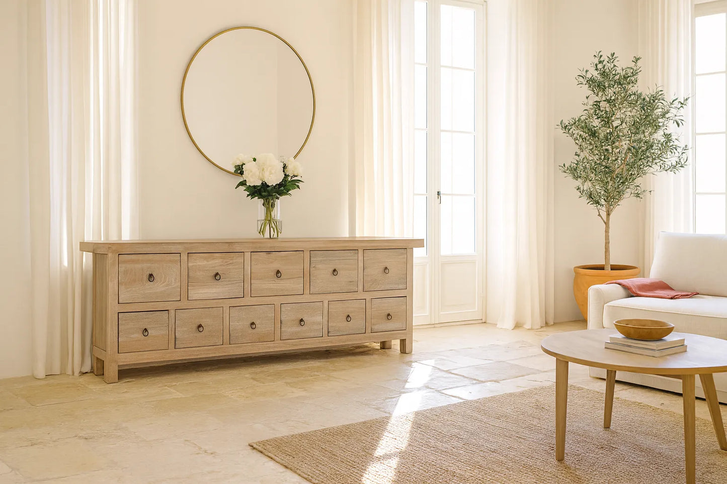Aadya Ibiza Style Mango Wood Drawer Chest