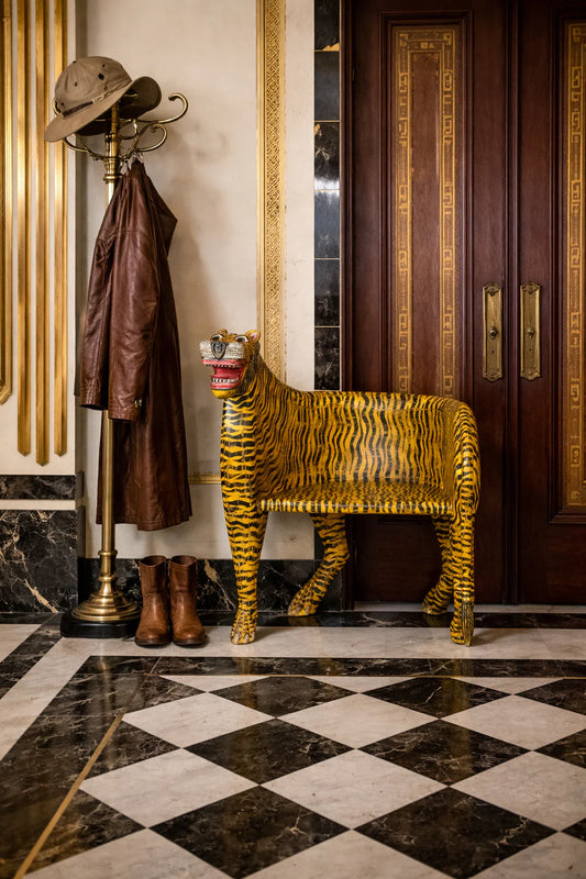 tiger chair,
animal print chair,
rattan chair,
cane chair,
wooden chair,
farmhouse chair,
restaurant chair,
cafe chair,
rattan dining chairs,