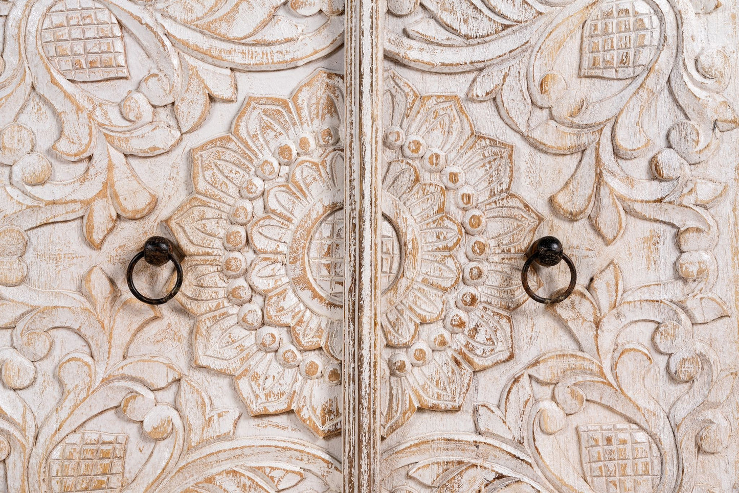 Bhesan Hand-Carved Mango Wood Media Lowboard
