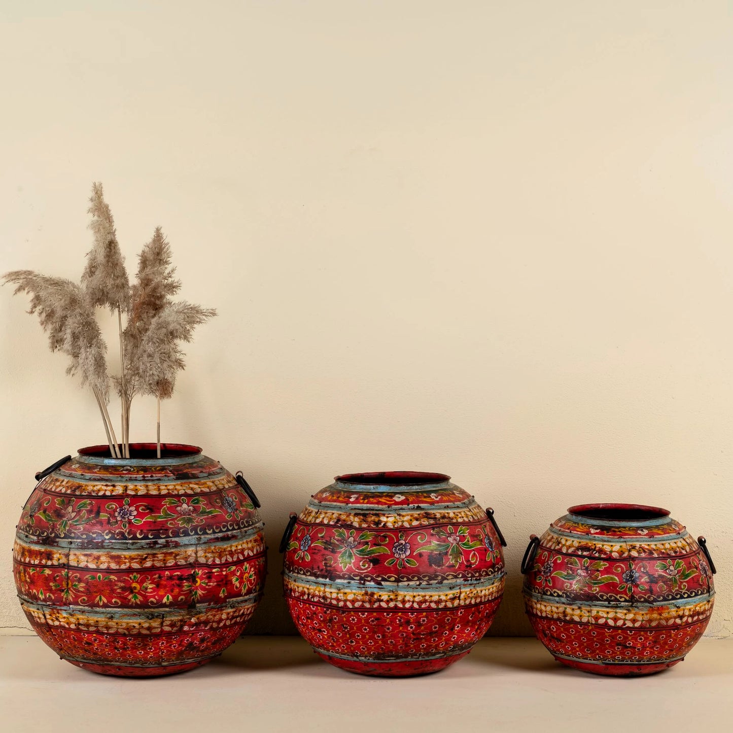 Atelier Globe Planter — Master Artisan Hand-Painted Iron | Set of Three | Four Colourways