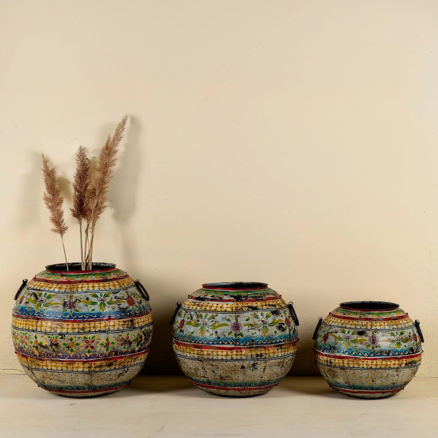 Atelier Globe Planter — Master Artisan Hand-Painted Iron | Set of Three | Four Colourways