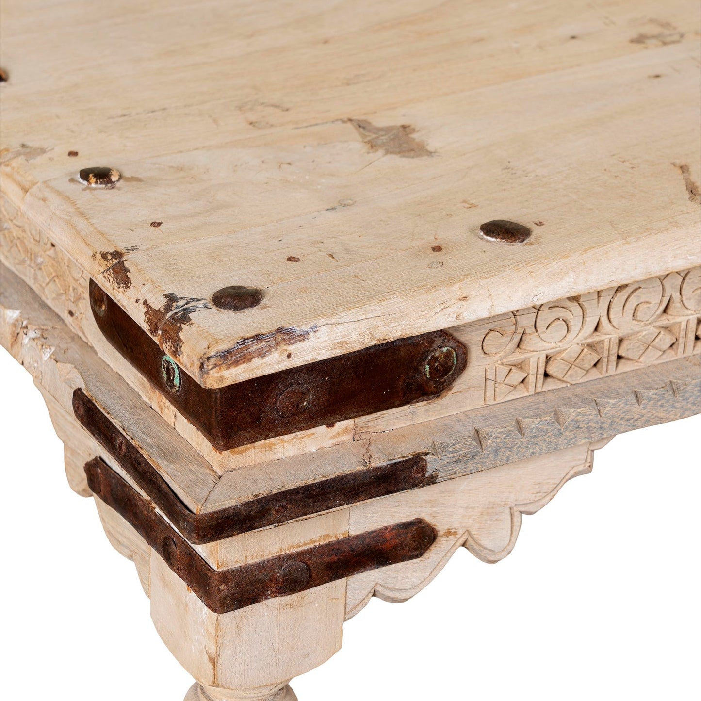 Daksha Solid Teak Wood Rustic Coffee Table