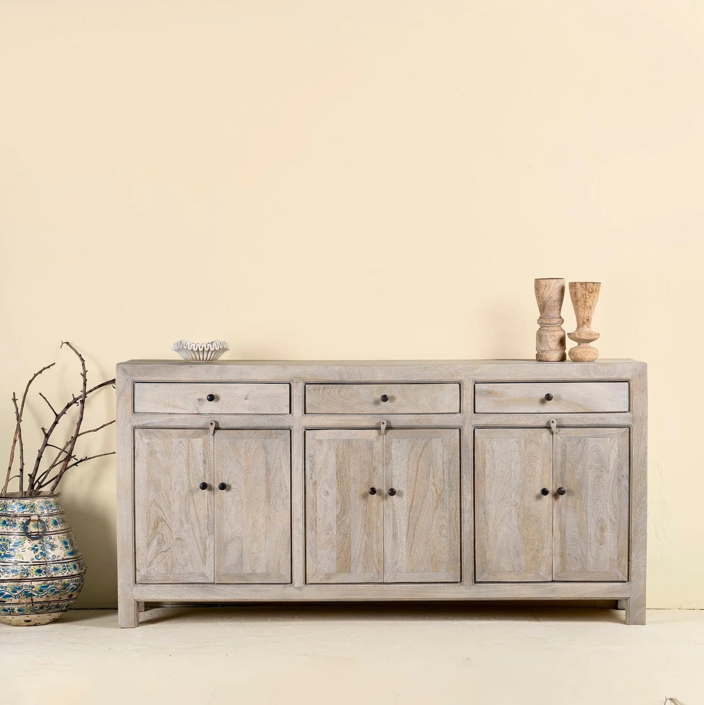 Fanish Mediterranean Style Wooden Sideboard