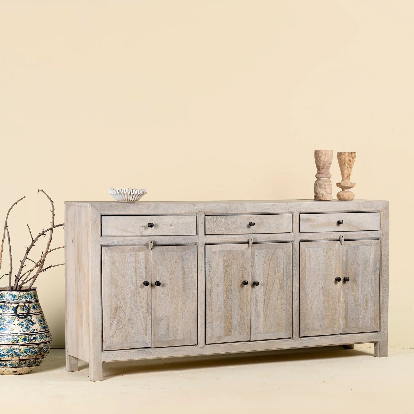 Fanish Mediterranean Style Wooden Sideboard