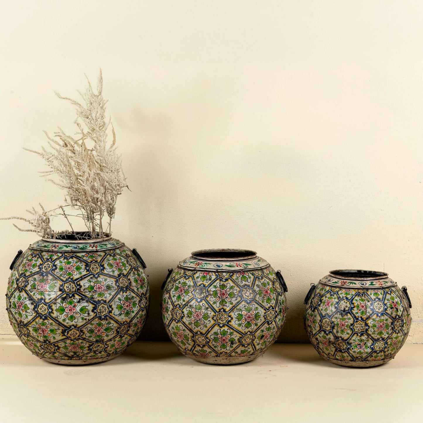 Atelier Globe Planter — Master Artisan Hand-Painted Iron | Set of Three | Four Colourways