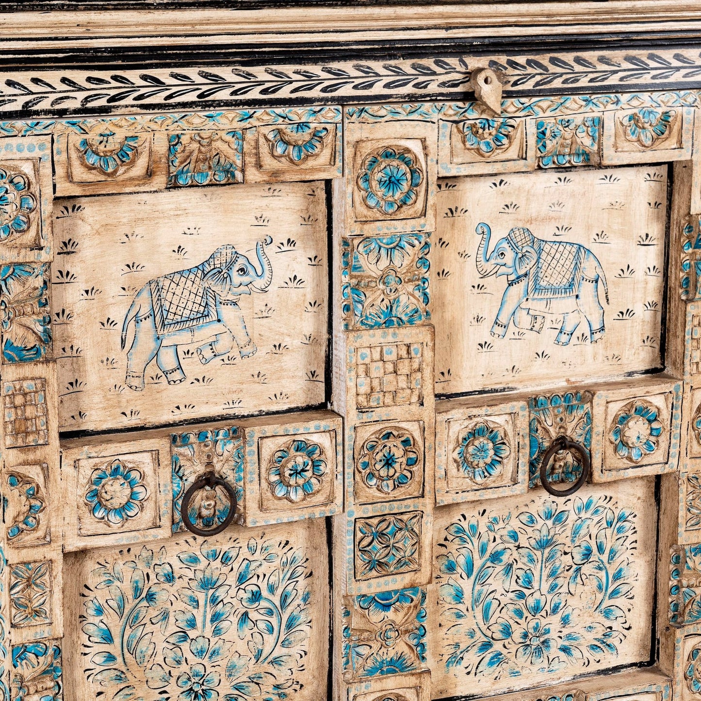 Hand Painted Old Door Cabinet 120x110cm