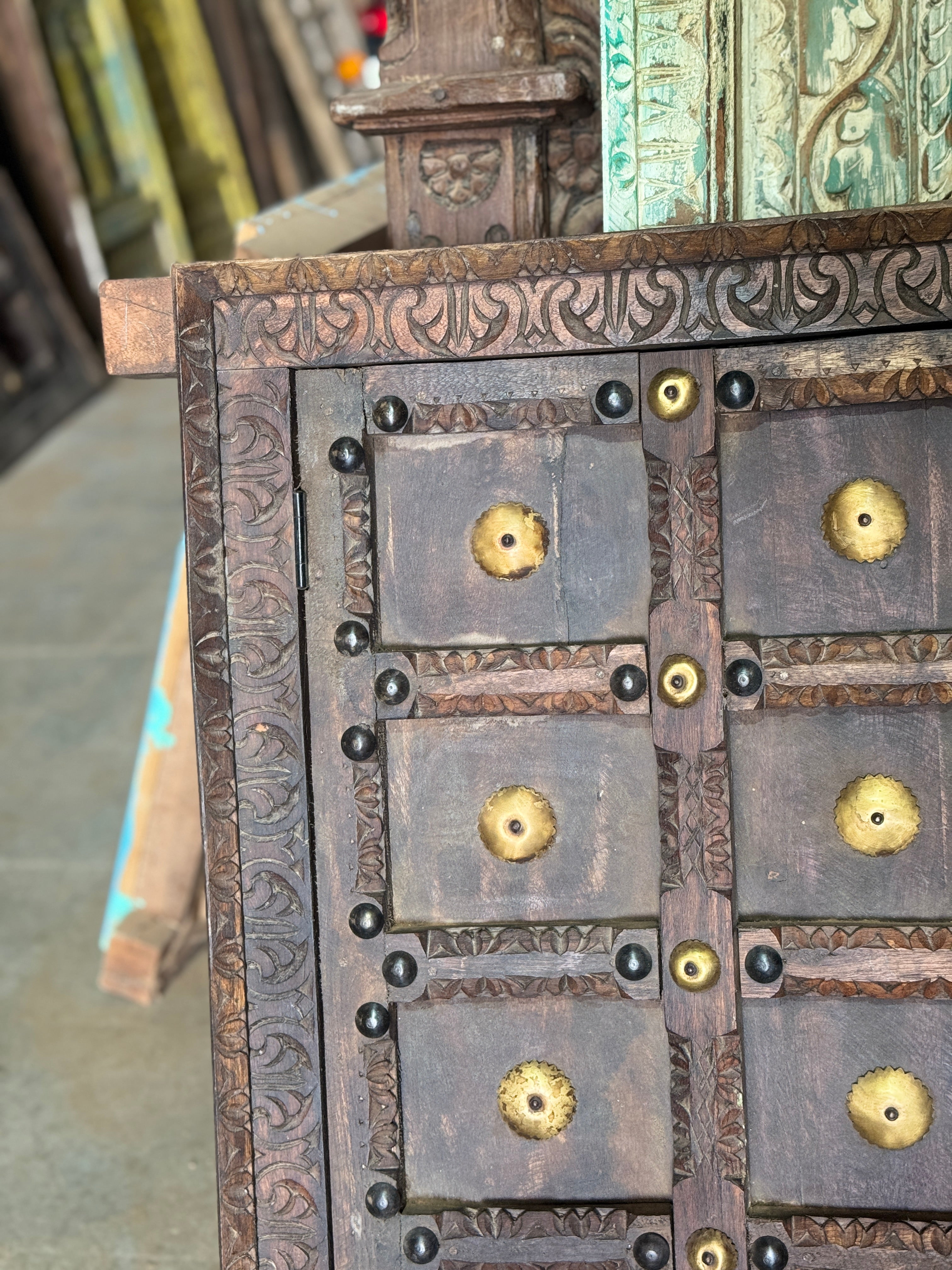 Handcrafted Antique Wooden Jharokha Wall Decor Panel – Vintage