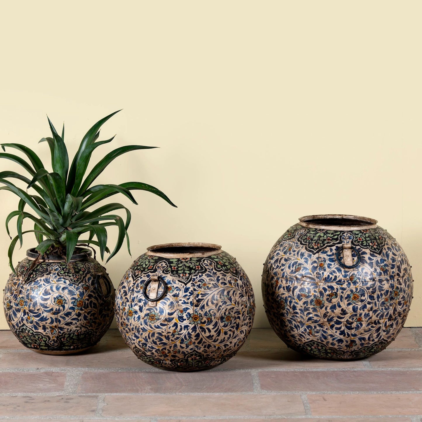 Atelier Globe Planter — Master Artisan Hand-Painted Iron | Set of Three | Four Colourways