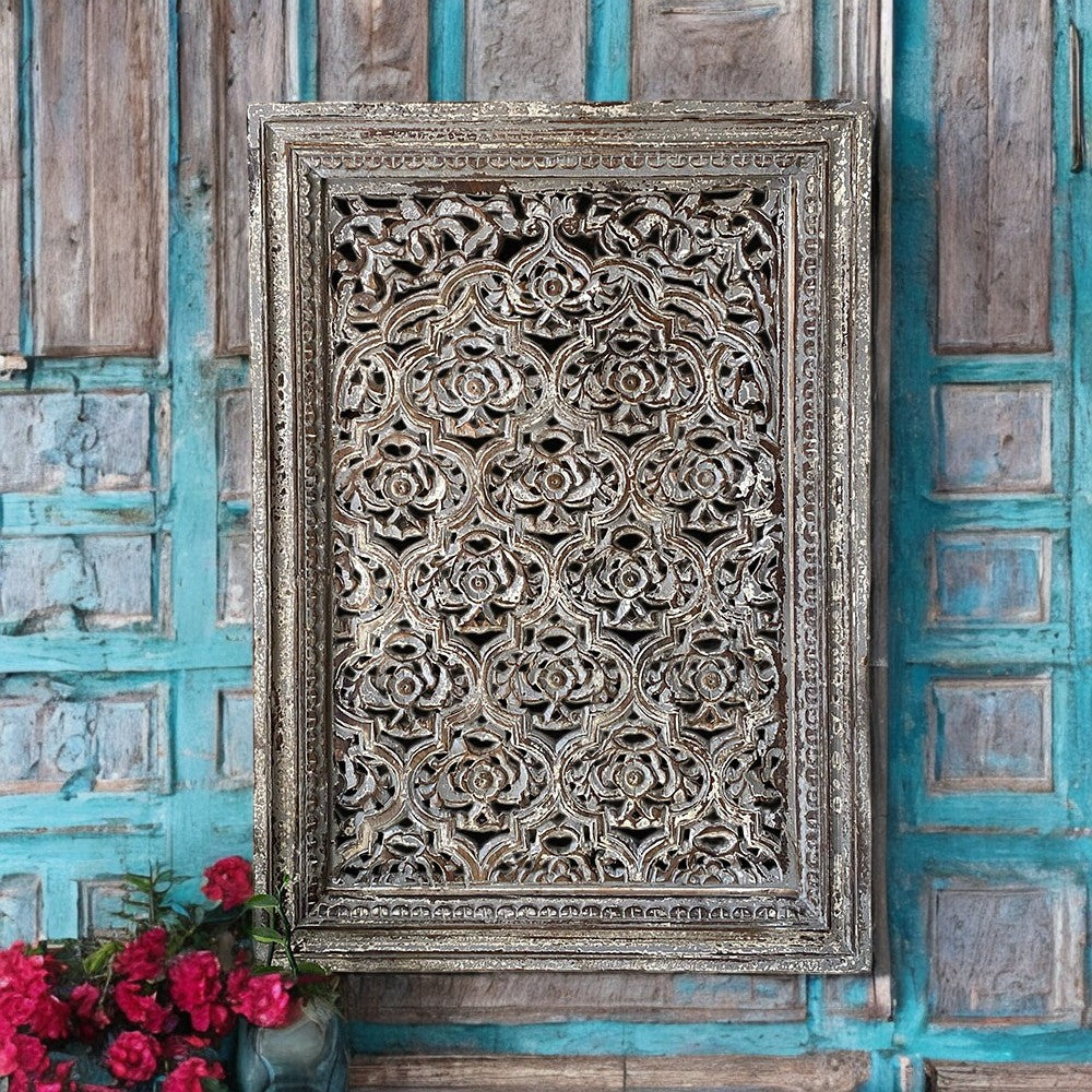 Handcrafted Wooden Carved Panel | Vintage Wall Decor | Antique Wood Wa – Dobri Arts