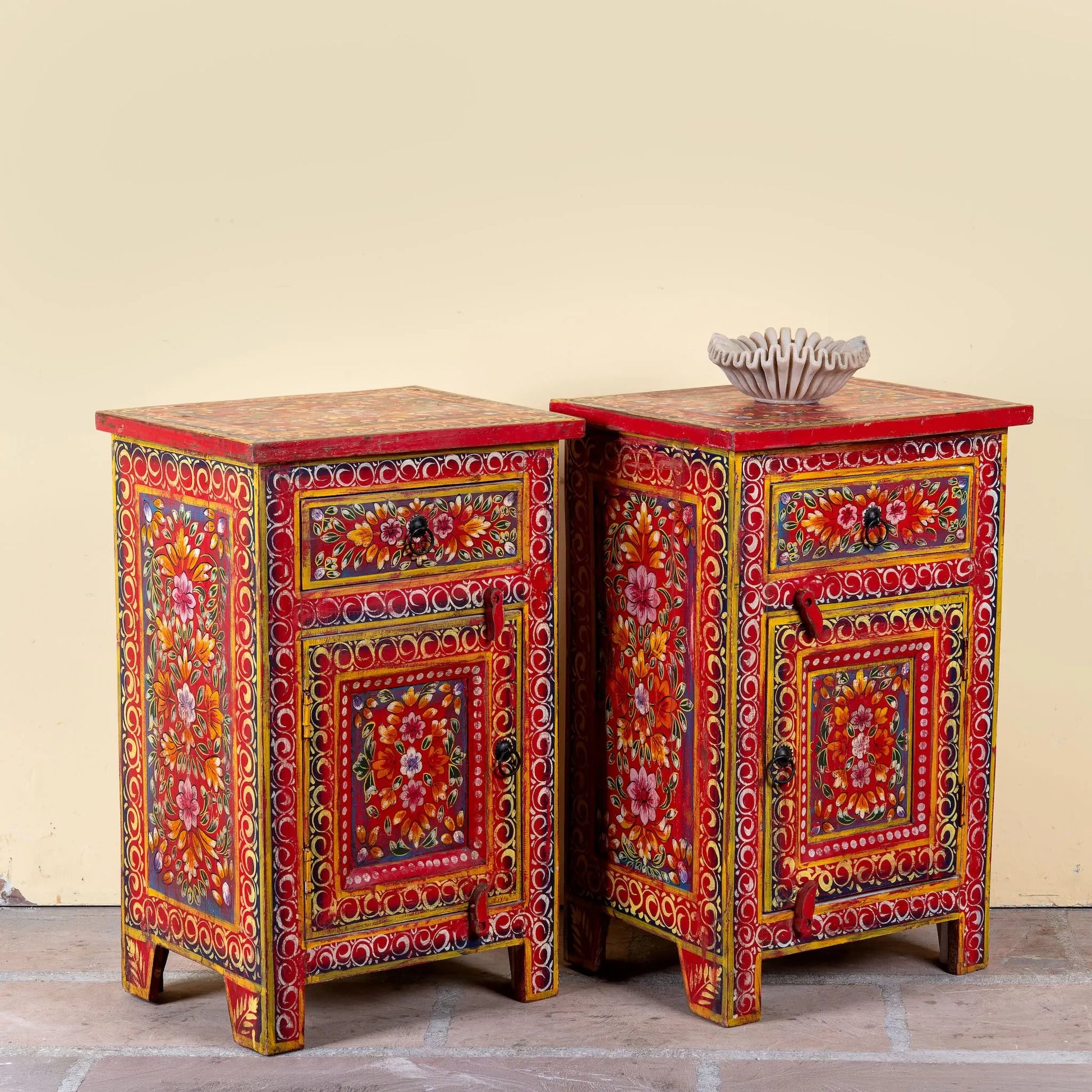bedside table,
bedroom,
nightstand,
vintage bedside table,
rattan bedside table,
antique home decor,
bedroom furniture,
bedroom sets,
white nightstand,