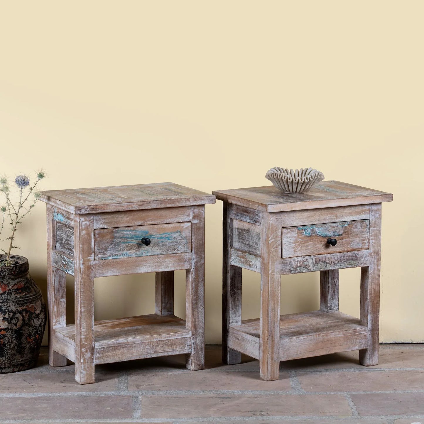 bedside table,
bedroom,
nightstand,
vintage bedside table,
rattan bedside table,
antique home decor,
bedroom furniture,
bedroom sets,
white nightstand,