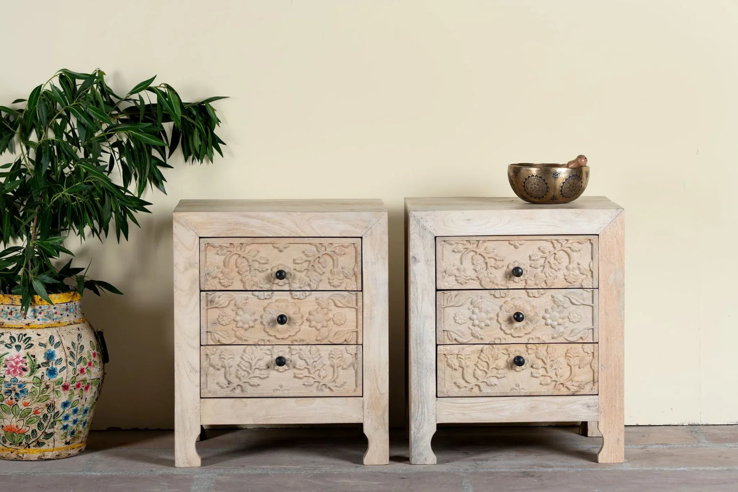 bedside table,
bedroom,
nightstand,
vintage bedside table,
rattan bedside table,
antique home decor,
bedroom furniture,
bedroom sets,
white nightstand,