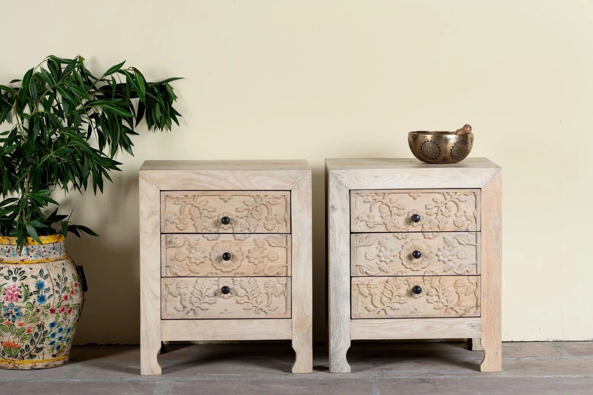 bedside table,
bedroom,
nightstand,
vintage bedside table,
rattan bedside table,
antique home decor,
bedroom furniture,
bedroom sets,
white nightstand,