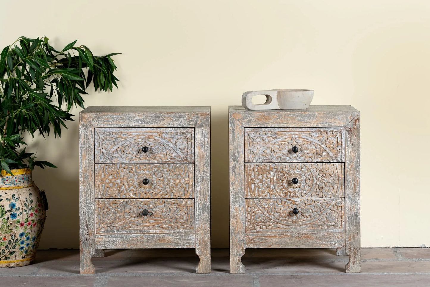 bedside table,
bedroom,
nightstand,
vintage bedside table,
rattan bedside table,
antique home decor,
bedroom furniture,
bedroom sets,
white nightstand,