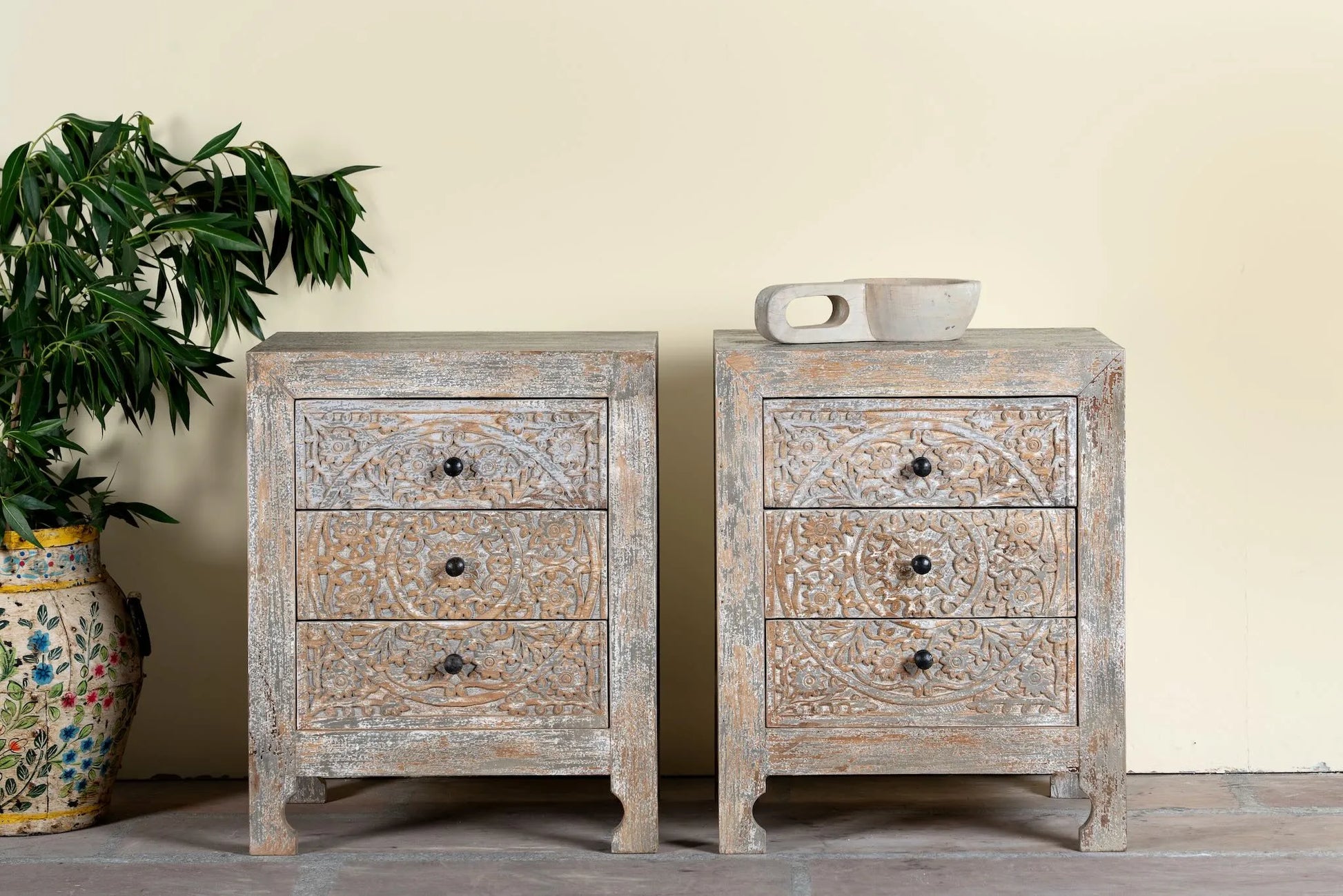 bedside table,
bedroom,
nightstand,
vintage bedside table,
rattan bedside table,
antique home decor,
bedroom furniture,
bedroom sets,
white nightstand,