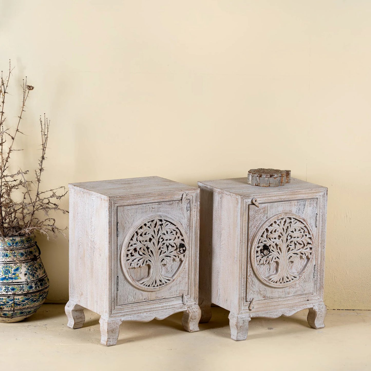 bedside table,
bedroom,
nightstand,
vintage bedside table,
rattan bedside table,
antique home decor,
bedroom furniture,
bedroom sets,
white nightstand,