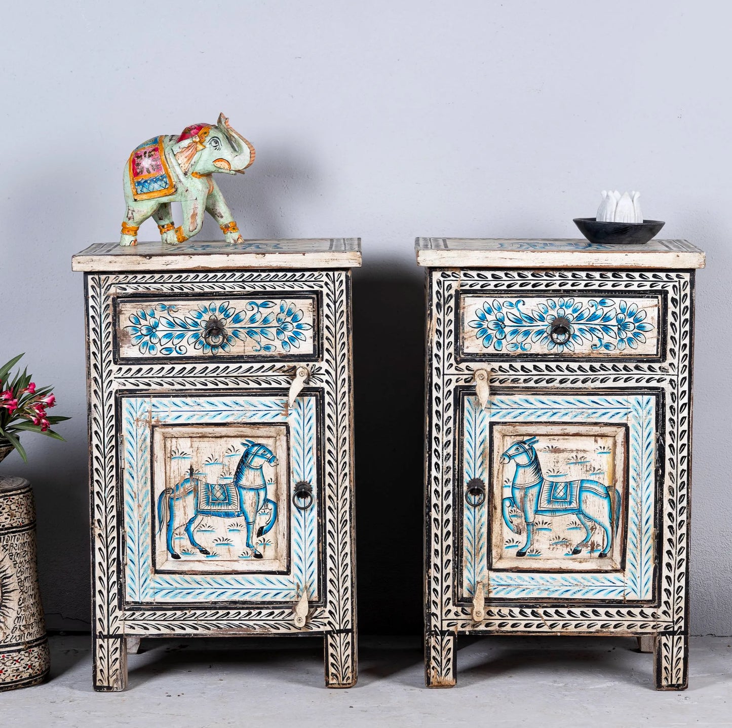 bedside table,
bedroom,
nightstand,
vintage bedside table,
rattan bedside table,
antique home decor,
bedroom furniture,
bedroom sets,
white nightstand,