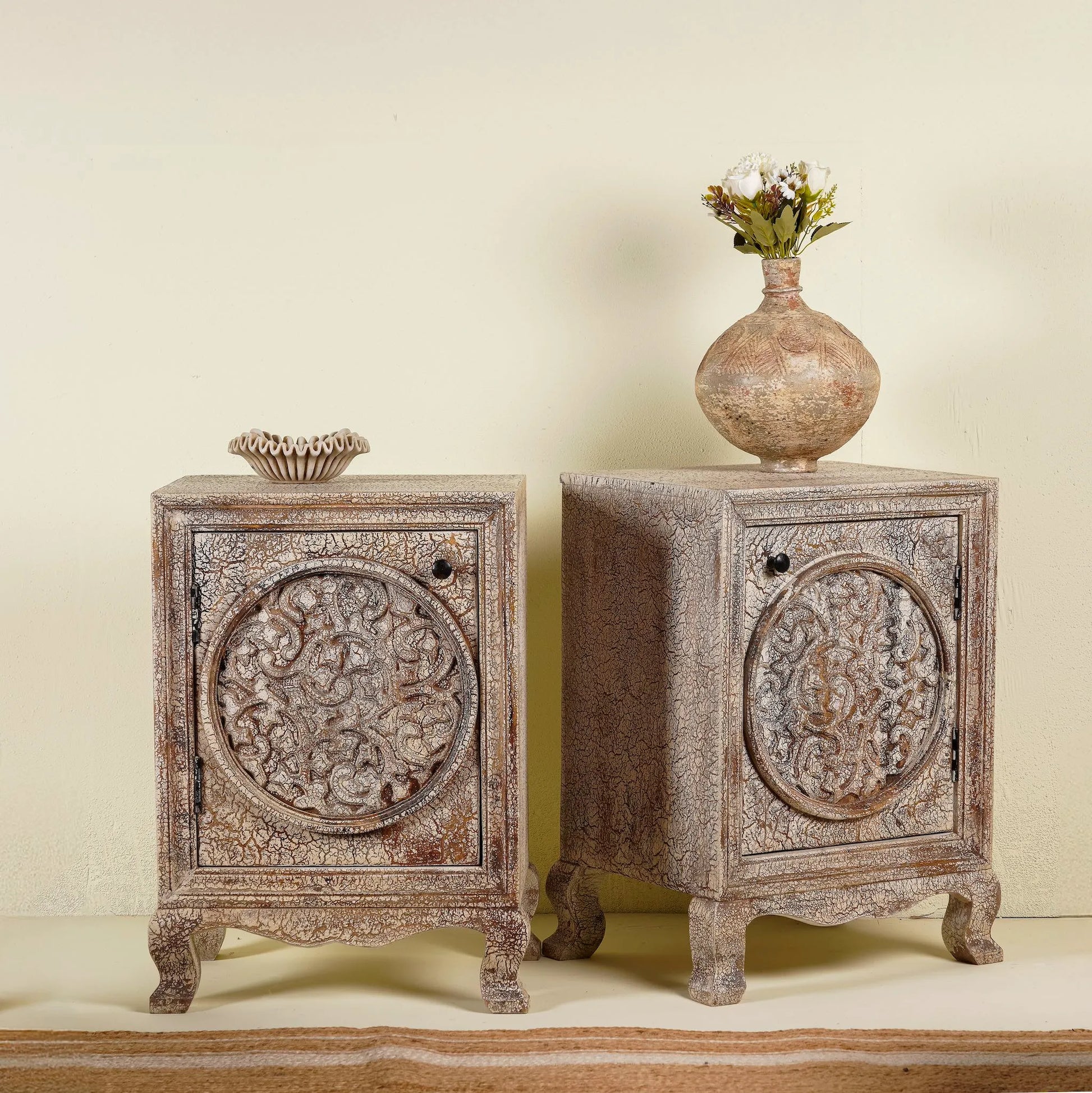bedside table,
bedroom,
nightstand,
vintage bedside table,
rattan bedside table,
antique home decor,
bedroom furniture,
bedroom sets,
white nightstand,