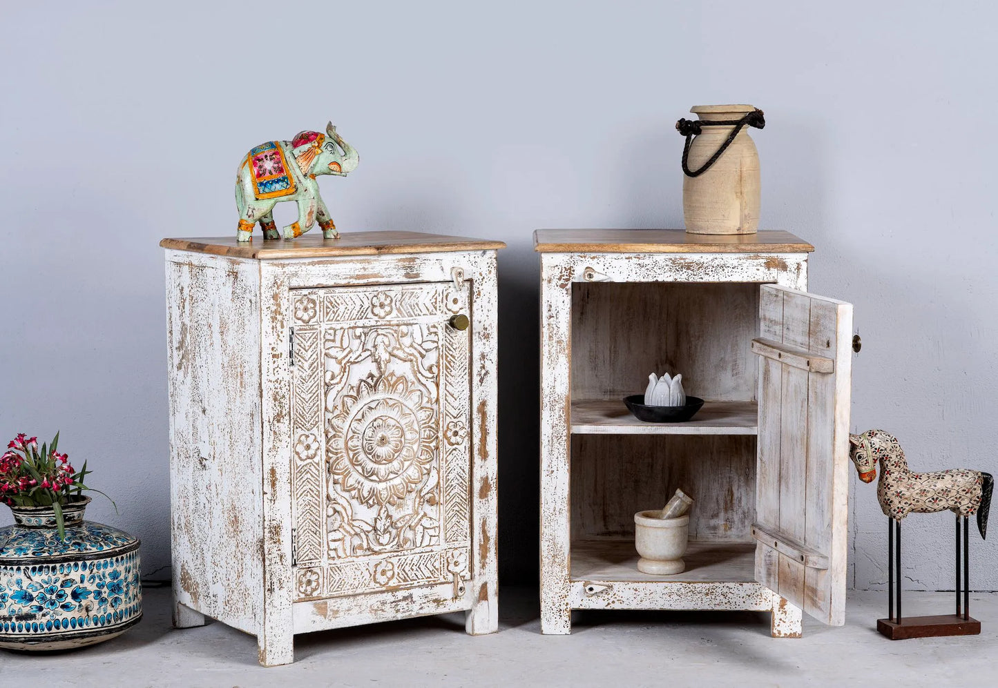 bedside table,
bedroom,
nightstand,
vintage bedside table,
rattan bedside table,
antique home decor,
bedroom furniture,
bedroom sets,
white nightstand,
