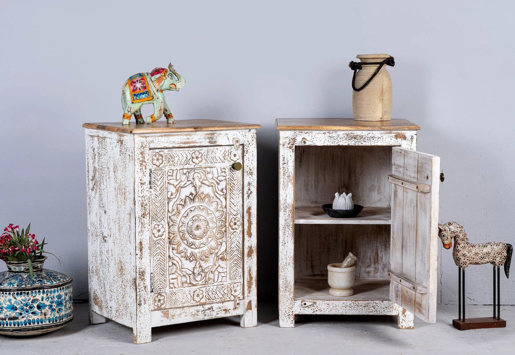 bedside table,
bedroom,
nightstand,
vintage bedside table,
rattan bedside table,
antique home decor,
bedroom furniture,
bedroom sets,
white nightstand,