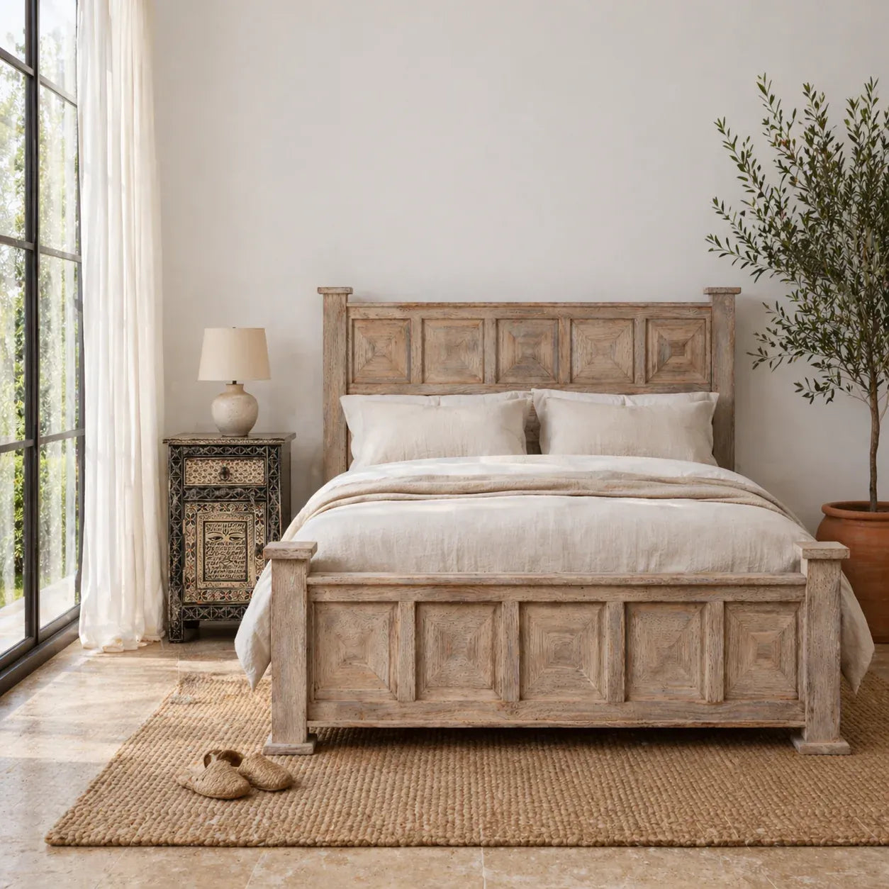 bedside table,
bedroom,
nightstand,
vintage bedside table,
rattan bedside table,
antique home decor,
bedroom furniture,
bedroom sets,
white nightstand,