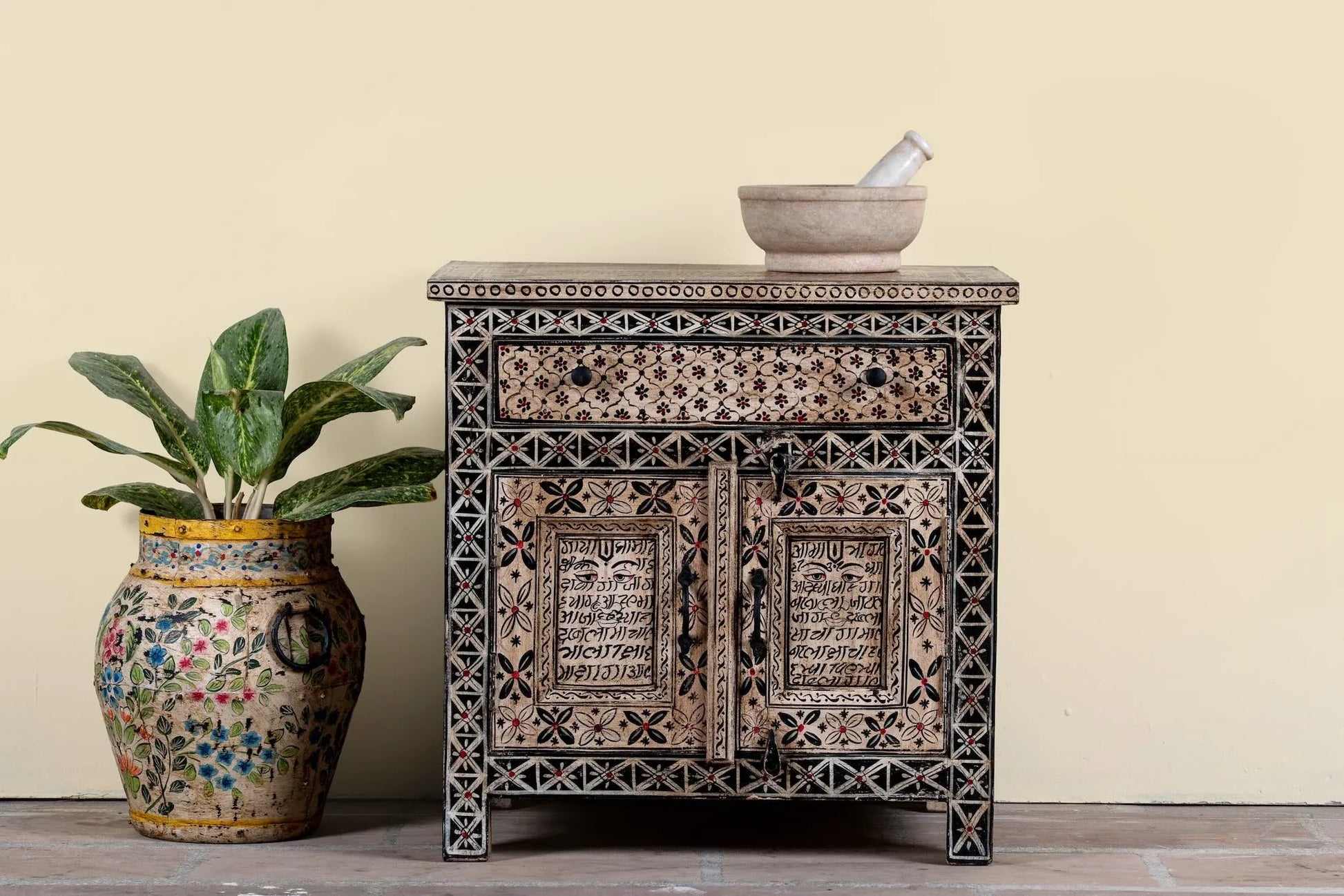 bedside table,
bedroom,
nightstand,
vintage bedside table,
rattan bedside table,
antique home decor,
bedroom furniture,
bedroom sets,
white nightstand,
