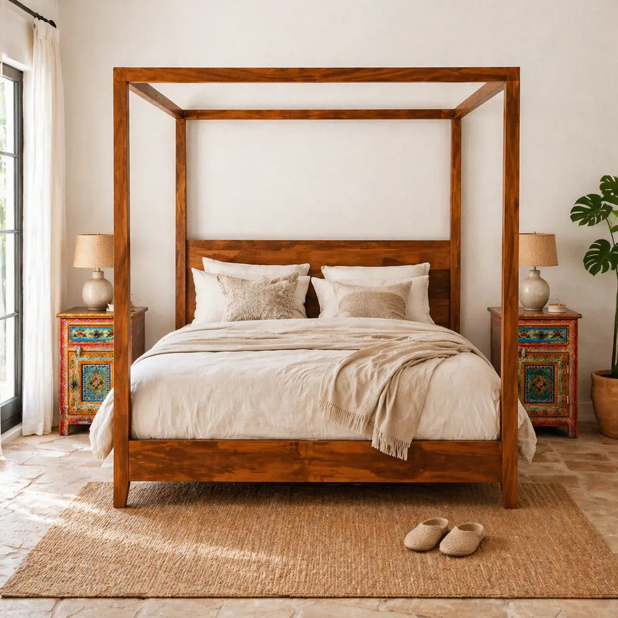 bedside table,
bedroom,
nightstand,
vintage bedside table,
rattan bedside table,
antique home decor,
bedroom furniture,
bedroom sets,
white nightstand,