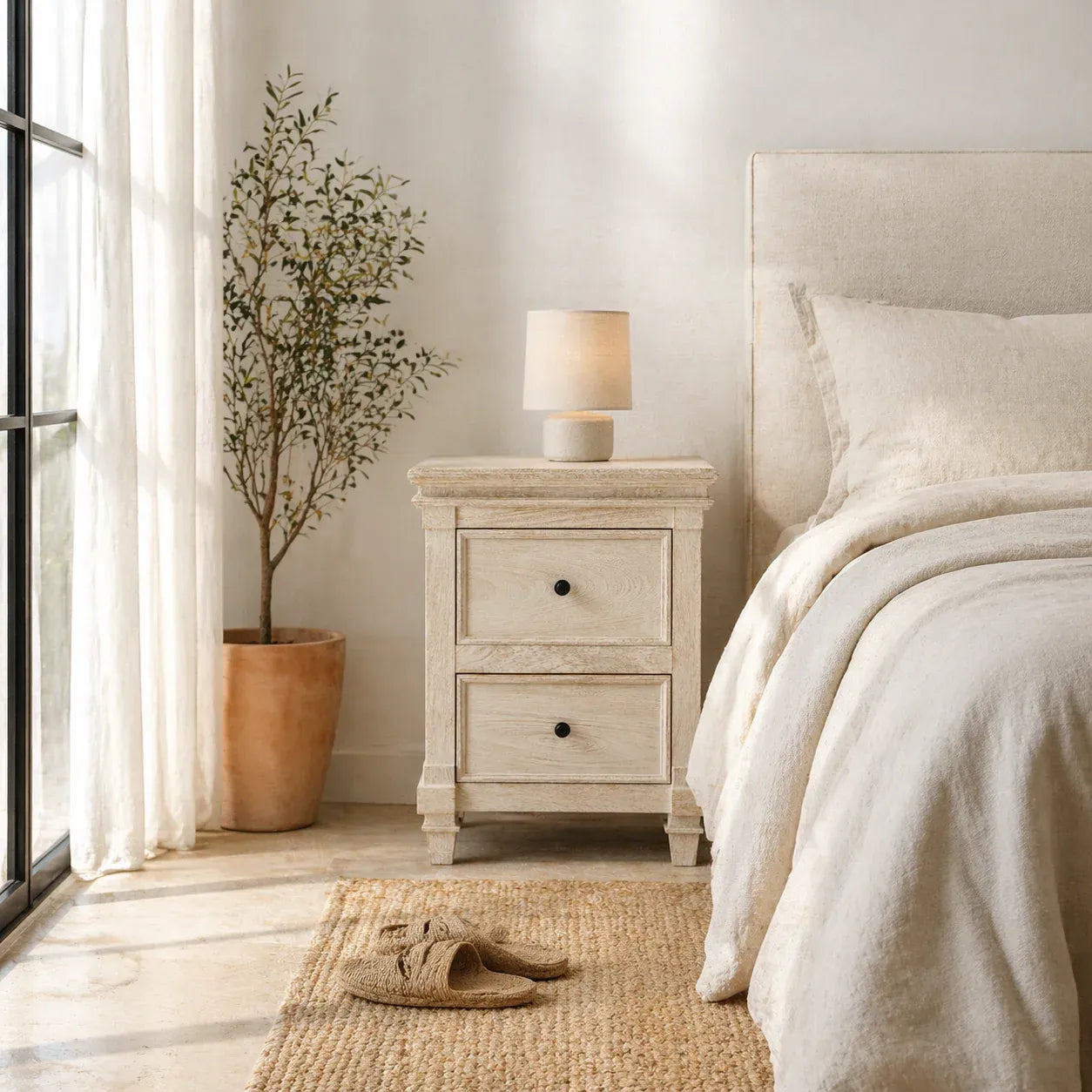 bedside table,
bedroom,
nightstand,
vintage bedside table,
rattan bedside table,
antique home decor,
bedroom furniture,
bedroom sets,
white nightstand,