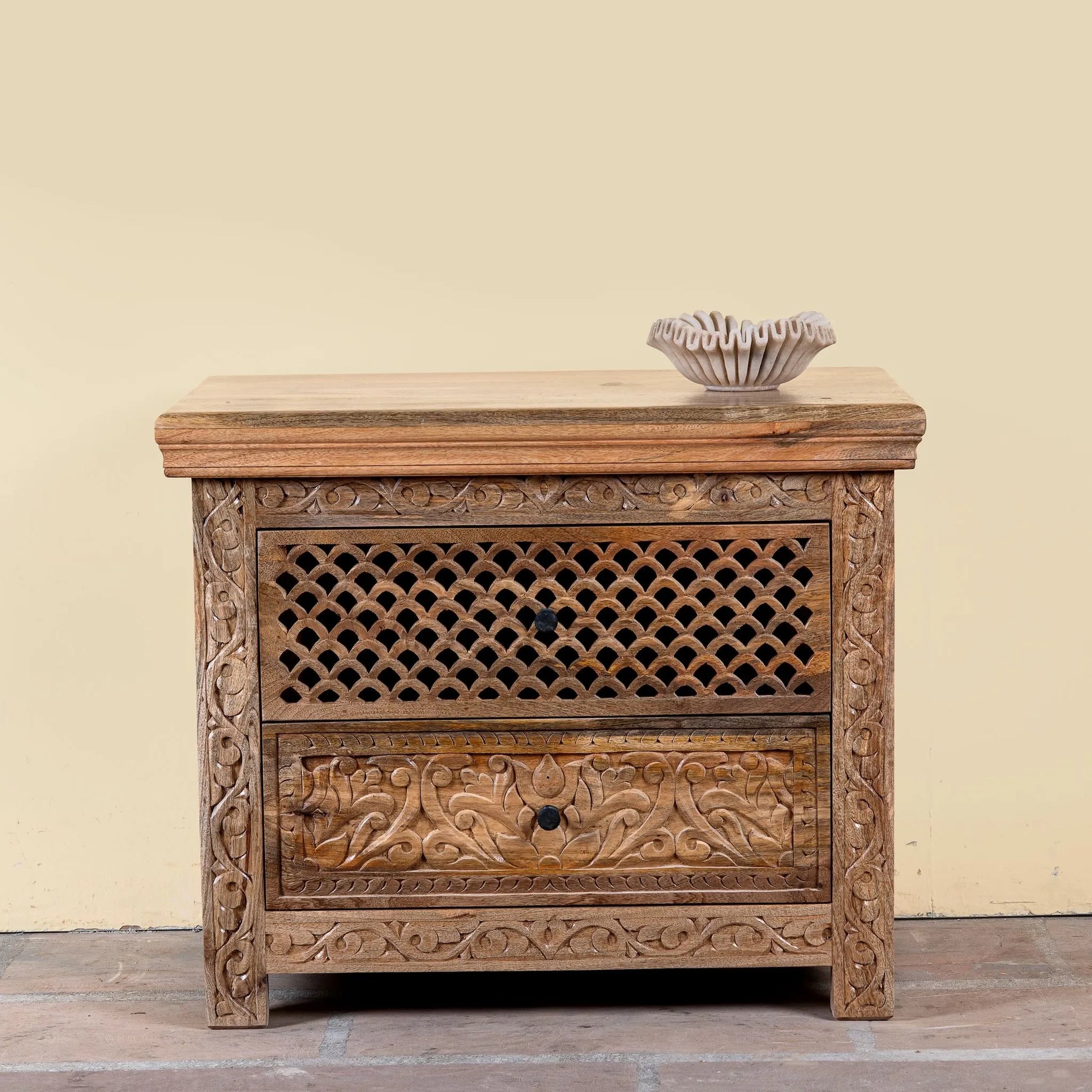 bedside table,
bedroom,
nightstand,
vintage bedside table,
rattan bedside table,
antique home decor,
bedroom furniture,
bedroom sets,
white nightstand,