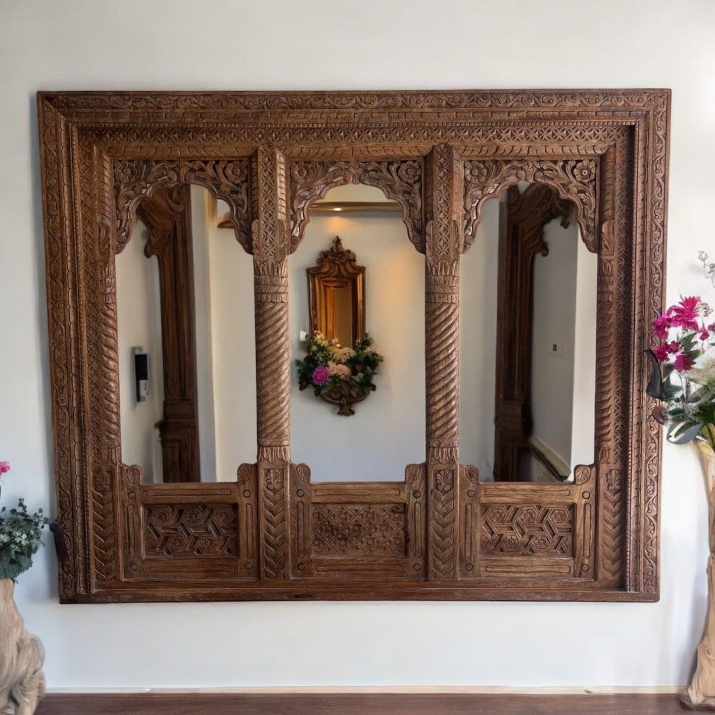 long mirror big wooden indian mirror large floor mirror rustic bathroom mirrors luxury wall vanity mirrors  jharokha mirror big mirror for wall antique wood mirrors vintage wood wall mirror farmhouse mirror full length wall mirror vintage floor mirror antique jharokha mirror entryway mirror carved Indian mirror rustic mirror frame vintage wall decor living room bedroom,vintage wall decor above bed,couch,around tv antique farmhouse bedroom wall decor, entryways
